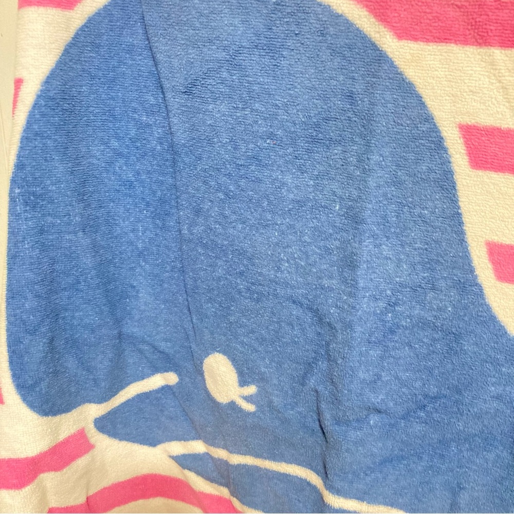 POTTERY BARN Kids Whale Bath Beach Wrap Towel Pink Blue 46" Wide x 29" Long - Picture 12 of 15